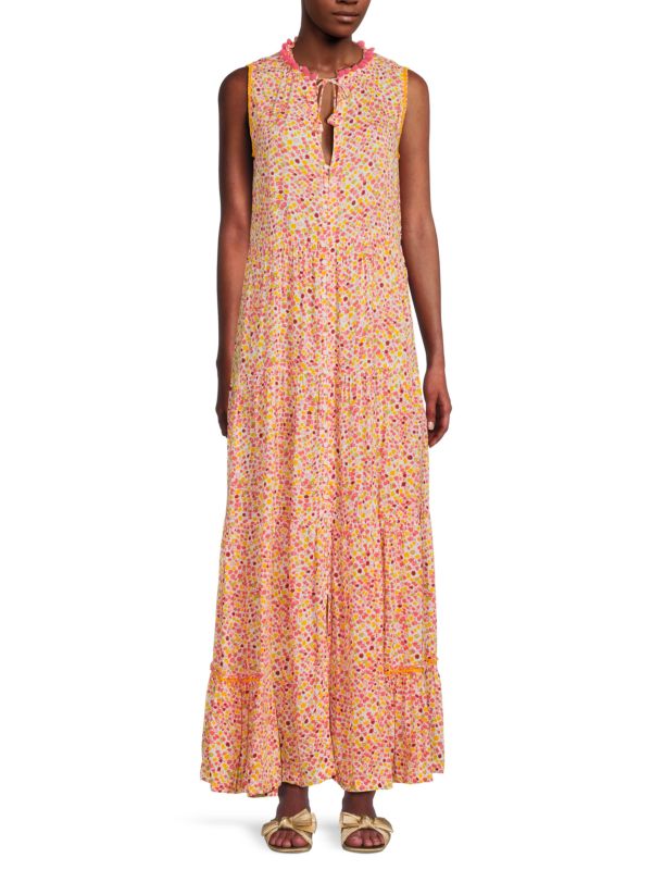 Poupette St Barth Clara Tiered Floral Maxi Dress